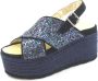 Espadrilles Blauwe Glitter Sneakers Blue Dames - Thumbnail 1