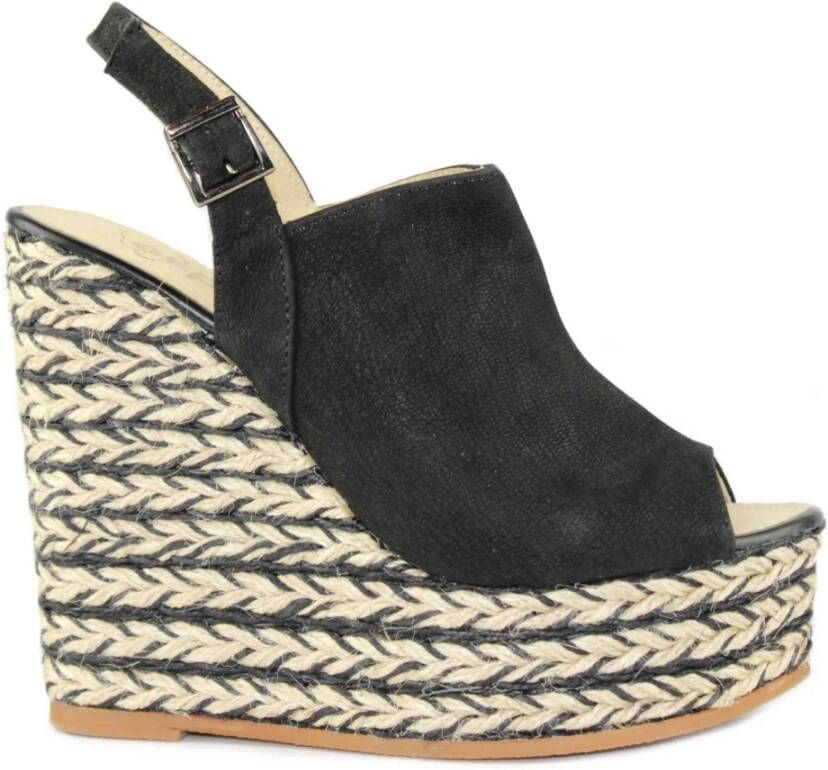 Espadrilles Wedges Black Dames