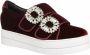 Essentiel Antwerp Bordeaux Rode Velvet Platform Sneakers Red Dames - Thumbnail 6