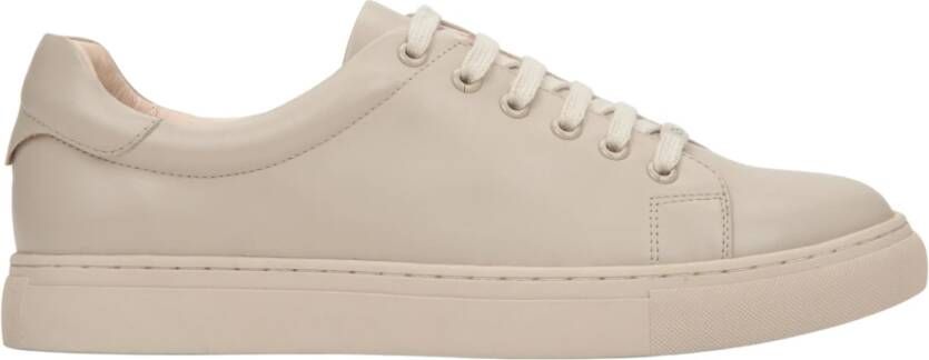 Estro Beige Leren Lage Sneakers voor Dames Beige Dames