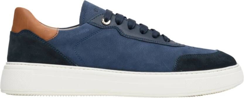 Estro Blauw & Bruin Heren Lage Sneakers gemaakt van Echt Nubuck Er00112844 Multicolor Heren