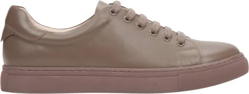 Estro Bruine Leren Lage Sneakers voor Vrouwen Brown Dames