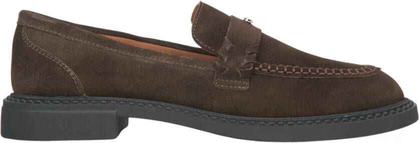 Estro Bruine Penny Loafers Premium Velours Brown Dames