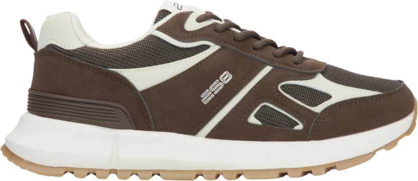 Estro Bruine Sneakers voor vrouwen gemaakt van textiel en eco-leer ES8 Er00115857 Brown Dames