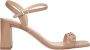 Estro Dames Beige Blokhak Sandalen gemaakt van Echt Leer Er00114745 Beige Dames - Thumbnail 1