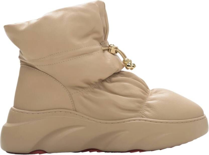 Estro Dames Beige Bontgevoerde Sneeuwlaarzen gemaakt van Echt Leer Er00114234 Beige Dames