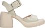 Estro Dames Beige & Grijs Leren Sandalen met Hak Er00115156 Gray Dames - Thumbnail 1