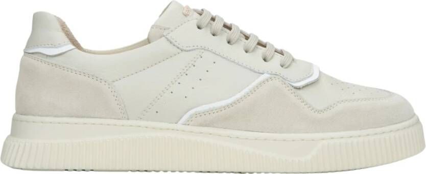 Estro Dames Beige & Milky Sneakers gemaakt van Italiaans Echt Velours Er00114765 Beige Dames