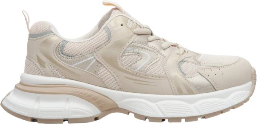 Estro Dames Beige & Witte Sneakers met Gouden Details ES 8 Er00114673 Multicolor Dames