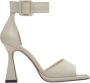 Estro Dames Beige Hakken Enkelband Leren Sandalen Er00112990 Beige Dames - Thumbnail 1