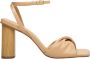 Estro Dames Beige Hakken Sandalen gemaakt van Echt Leer Er00112423 Beige Dames - Thumbnail 1