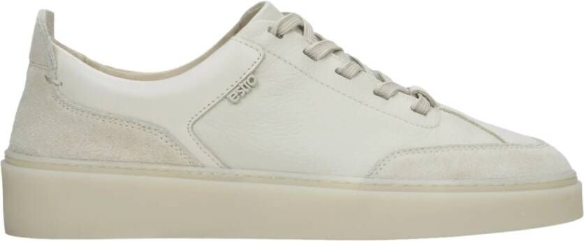 Estro Dames Beige Lage Top Sneakers gemaakt van Echt Italiaans Leer en Velours Er00114891 Beige Dames