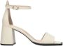 Estro Dames Beige Leren Blokhak Sandalen Er00112690 Beige Dames - Thumbnail 1