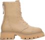 Estro Dames Beige Leren Enkellaarzen met Decoratieve Studs Er00114047 Beige Dames - Thumbnail 1