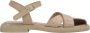 Estro Dames Beige Leren Sandalen met Kruisbanden Er00115107 Beige Dames - Thumbnail 1