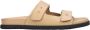 Estro Dames Beige Leren Slides met Verstelbare Dikke Banden Er00114727 Beige Dames - Thumbnail 1