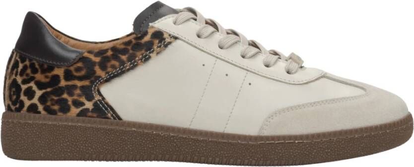 Estro Dames Beige Luipaardprint Sneakers gemaakt van Italiaans Echt Leer Er00115840 Multicolor Dames