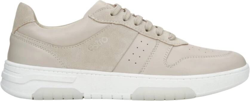 Estro Dames Beige Sneakers gemaakt van Italiaans Echt Leer Er00114763 Beige Dames