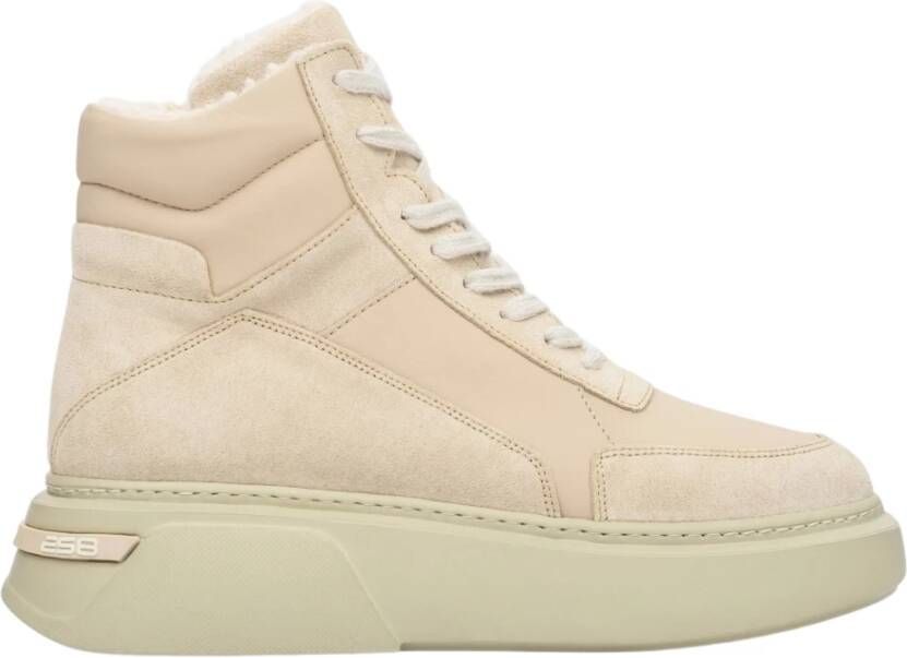 Estro Dames Beige Suède Hoge Winter Sneakers ES8 Er00112330 Beige Dames