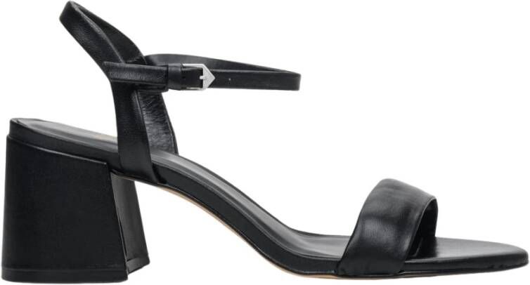 Estro Dames Blokhak Zwarte Sandalen gemaakt van Echt Leer Er00112425 Black Dames