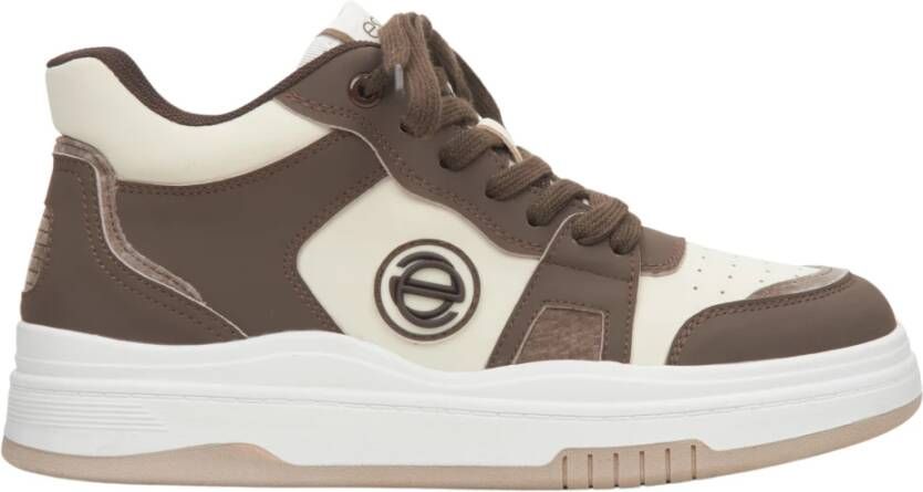 Estro Dames Bruin & Beige High-Top Sneakers gemaakt van Leer Er00114289 Multicolor Dames