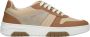 Estro Dames Bruin & Wit Sneakers gemaakt van Italiaans Echt Leer Er00114890 Brown Dames - Thumbnail 1