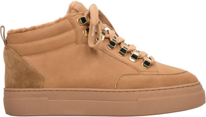 Estro Dames Bruine High-Top Sneakers gemaakt van Echt Nubuck Er00112247 Brown Dames