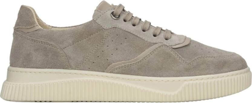 Estro Dames Grijze & Beige Sneakers gemaakt van Italiaans Echt Velours Er00114887 Gray Dames