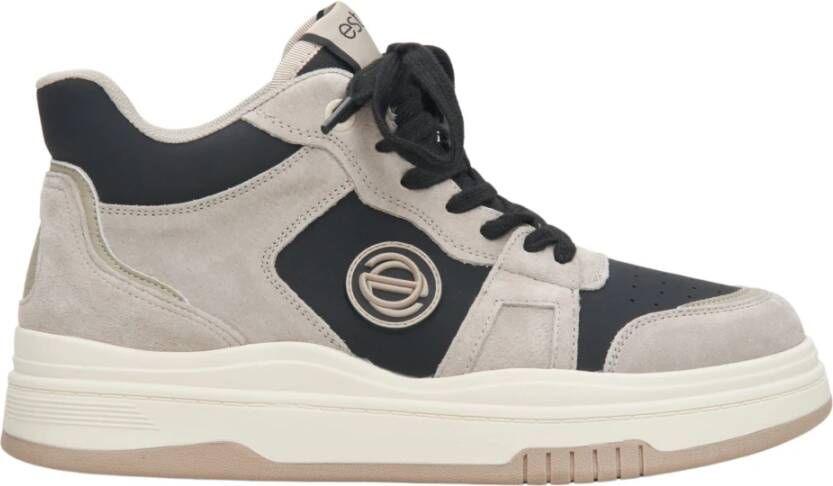 Estro Dames Grijze & Zwarte High-Top Sneakers gemaakt van Leer en Suède Er00114288 Gray Dames