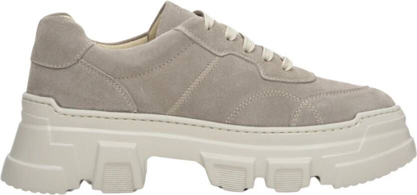 Estro Dames Grijze Sneakers gemaakt van Suède op een Chunky Platform Er00113361 Gray Dames