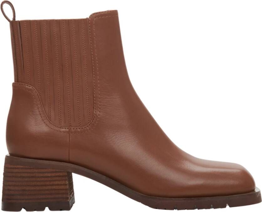 Estro Dames lage Chelsea-laarzen in bruin leer Er00114140 Brown Dames