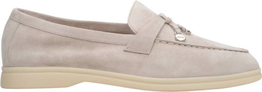 Estro Dames Lichtbeige Kwast Loafers gemaakt van Velours Er00113562 Beige Dames