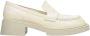 Estro Dames Lichtbeige Penny Loafers met Stevige Hak gemaakt van Echt Leer Er00113577 Beige Dames - Thumbnail 1