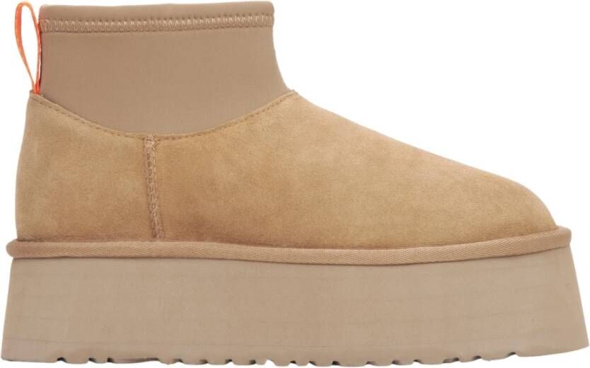 Estro Dames sneeuwlaarzen gemaakt van zacht beige velours Beige Dames