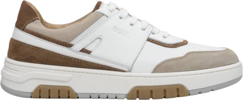 Estro Dames Wit & Beige Suède & Leren Sneakers Er00113517 Multicolor Dames