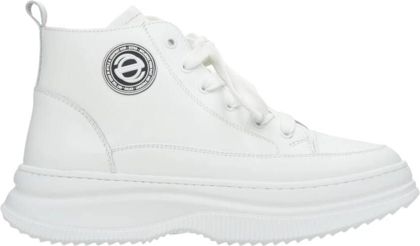 Estro Dames Witte Leren High-Top Sneakers Er00113461 White Dames