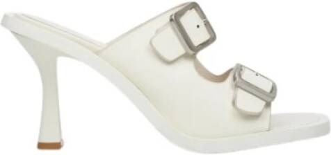 Estro Dames Witte Leren Stiletto Muiltjes Er00112693 White Dames