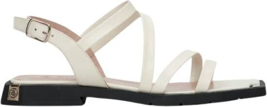 Estro Dames Witte Leren Strappy Sandalen Er00112698 White Dames