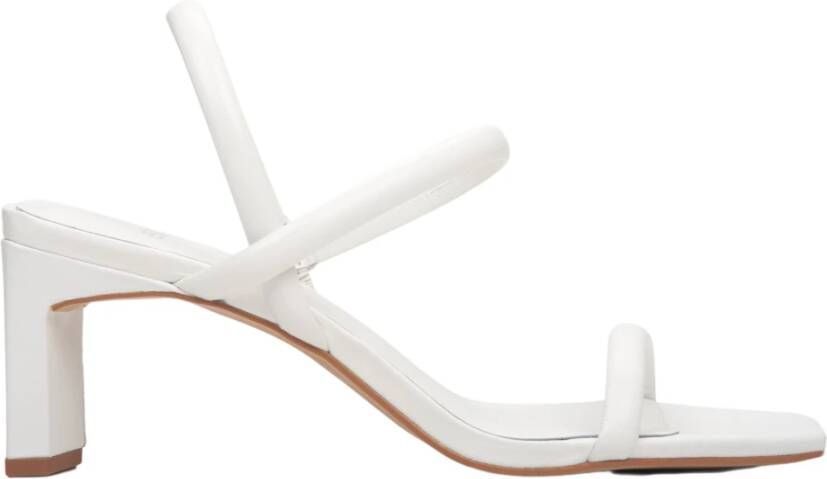 Estro Dames Witte Sandalen met Hak gemaakt van Echt Leer Er00112454 White Dames