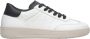 Estro Dames Witte Sneakers met Zwarte Details gemaakt van Italiaans Echt Leer Er00115730 White Dames - Thumbnail 1