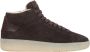 Estro Dames Zadelbruine Italiaanse Velours High-Top Sneakers Brown Dames - Thumbnail 1