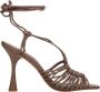 Estro Dames Zadelbruine Leren Sandalen met Hak Er00112420 Brown Dames - Thumbnail 1