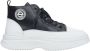 Estro Dames Zwart & Wit Leren High-Top Sneakers Er00113462 Black Dames - Thumbnail 1