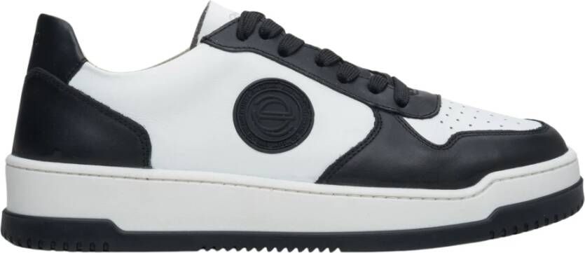 Estro Dames Zwart & Wit Leren Lage Sneakers Er00113170 Black Dames