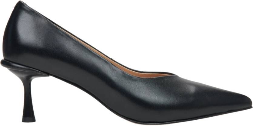 Estro Dames Zwarte Echte Leren Pumps met Puntige Neus Er00115104 Black Dames