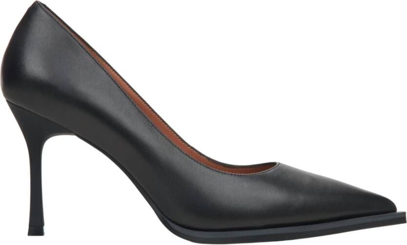 Estro Dames Zwarte Echte Leren Pumps Met Puntige Neus Er00115740 Black Dames