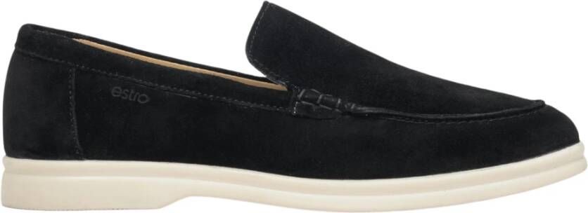 Estro Dames Zwarte Echte Velours Loafers Er00113447 Black Dames