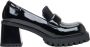 Estro Dames Zwarte Hakken Loafers gemaakt van Patent Echt Leer Er00113587 Black Dames - Thumbnail 1