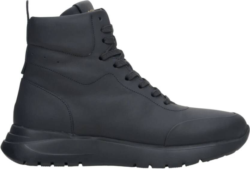 Estro Dames Zwarte High-Top Sneakers gemaakt van Echt Leer Er00114062 Black Dames