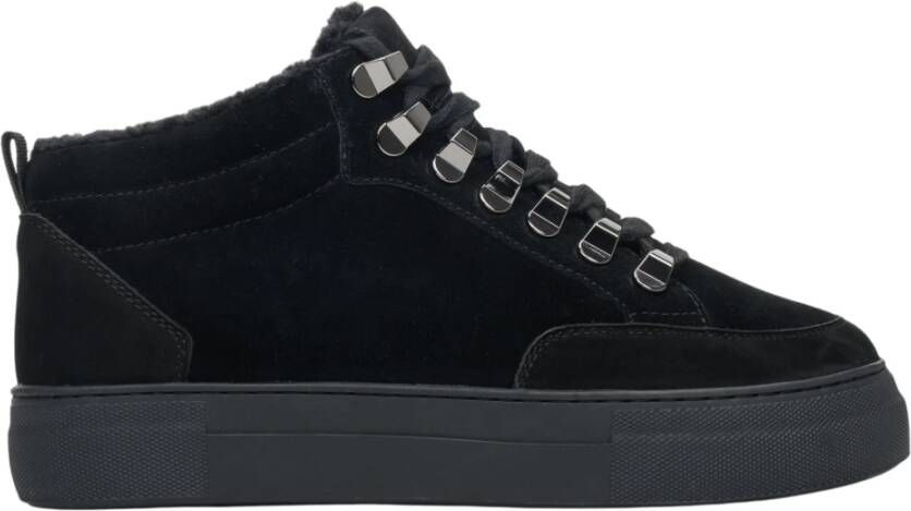 Estro Dames Zwarte High-Top Sneakers gemaakt van Echt Nubuck Er00112204 Black Dames